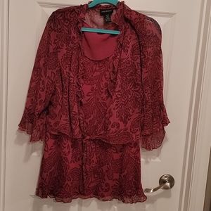 Lane Bryant 26/28 ruffle tie front blouse w/tank